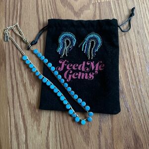Feed Me Gems Blue Necklace and Earrings Set